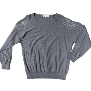 More In Love Bling Embellished Long Sleeve Shirt Size XL Top